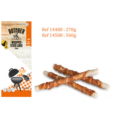 chicken wrapped stick 25cm 270g large