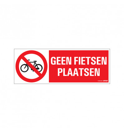 bord 33x12cm geen fietsen plaatsen