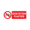 bord 33x12cm geen fietsen plaatsen