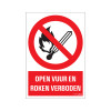 Bord Open vuur en roken verboden