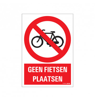 Bord Geen fietsen plaatsen