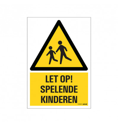 Bord Let op spelende kinderen