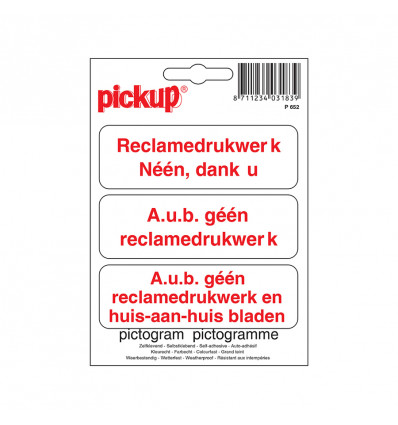 pictogram 10x10cm geen reklame