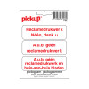 pictogram 10x10cm geen reklame