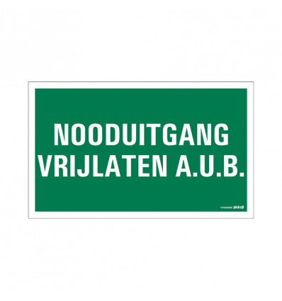 nooduitgang vrijlaten a.u.b. 330x200mm