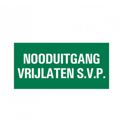 bord 150x300mm vluchtweg nooduitgang vrijlaten