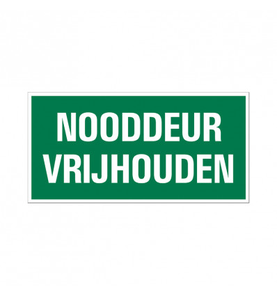 bord 150x300mm vluchtweg nooddeur vrijlaten