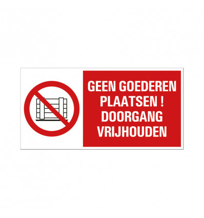 combibord 150x300mm geen goederen plaatsen