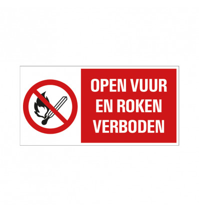 combibord 150x300mm open vuur en roken verboden