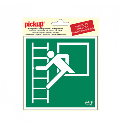 picto vinyl 15x15 vluchtweg met noodladder