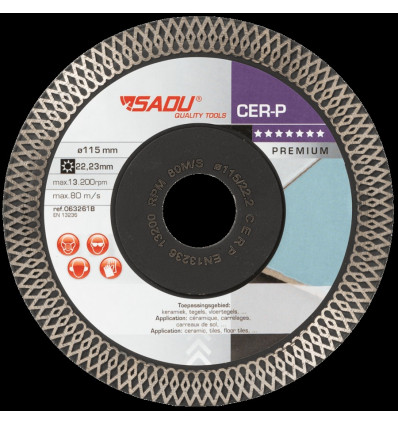 diamantschijf premium 115x22.23mm cer-p