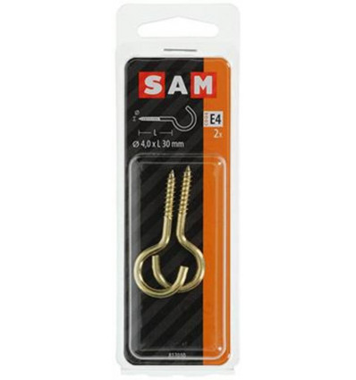 SCHROEFHAAK MESSING 2 ST 4,0 X 30MM