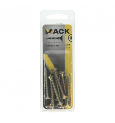 SPAANPLAATSCHROEF VZ KOP GEELVERZ.11 ST 5,0 X 45 MM