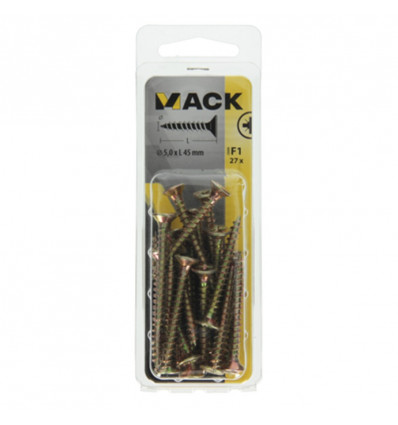 SPAANPLAATSCHROEF VZ KOP GEELVERZ. 27ST 5,0 X 45 MM