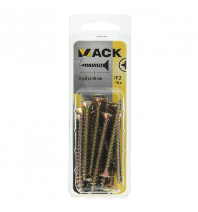 SPAANPLAATSCHROEF VZ KOP GEELVERZ. 16ST 6,0 X 60 MM