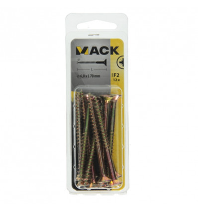 SPAANPLAATSCHROEF VZ KOP GEELVERZ. 12ST 6,0 X 70 MM
