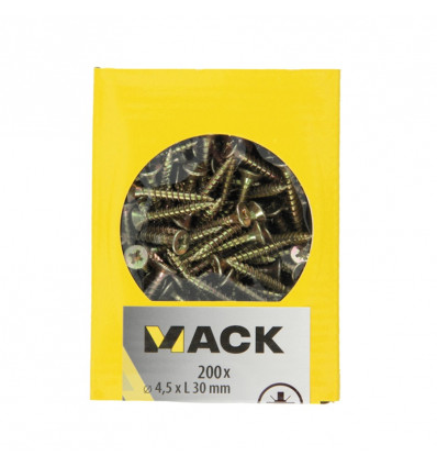 SPAANPLAATSCHROEF VZ KOP GEEL VZ 200 ST 4,5 x 30 MM