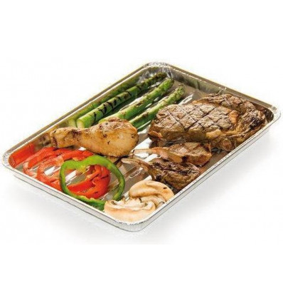 set van 5 rechthoekige bbq schalen alumi