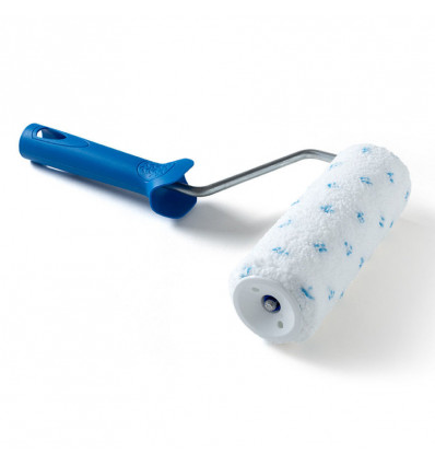 rouleau complet microfibre points bleus