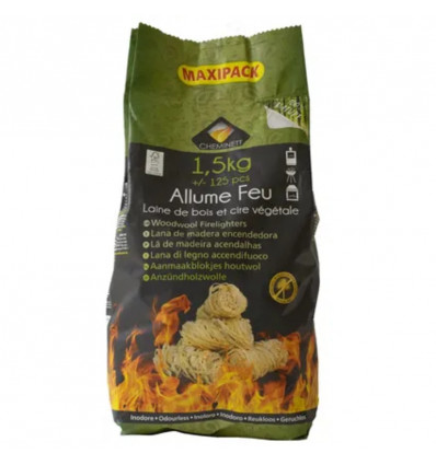 allume feu laine de bois box 1.5kg